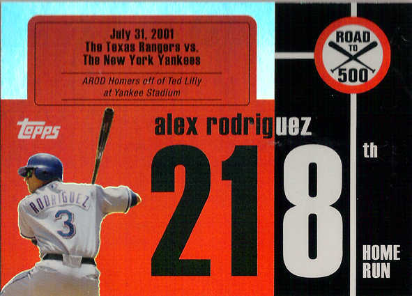2007 Topps Alex Rodriguez Road to 500 #ARHR218 Alex Rodriguez Rangers!