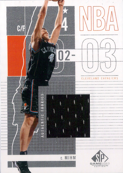 2002-03 SP Game Used #17 Chris Mihm Jersey Cavaliers!