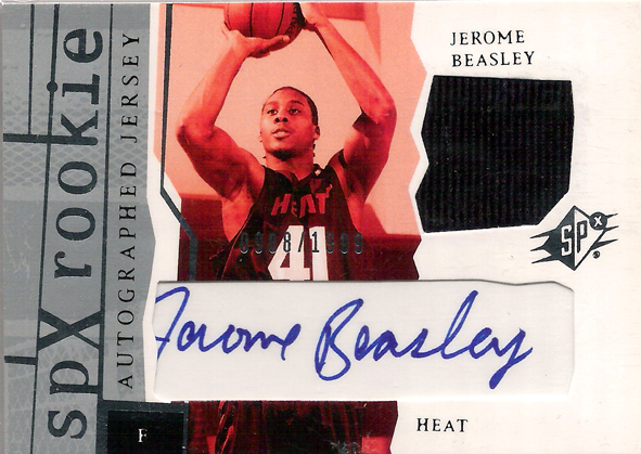2003-04 SPx #172 Jerome Beasley Jersey AU RC /1999 Heat!