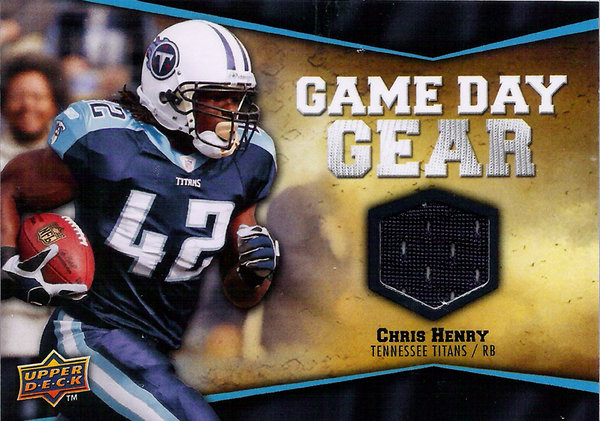 2009 Upper Deck Game Day Gear #CH Chris Henry Jersey Titans!