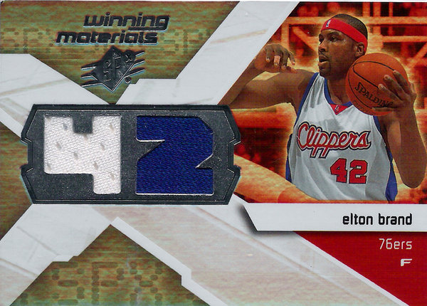 2008-09 SPx Winning Materials Dual Jersey Elton Brand Clippers/76ers!