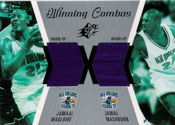 2003-04 SPx Winning Materials Combos Warm-Ups Jamaal Magliore/Jamal Mashburn Hornets!