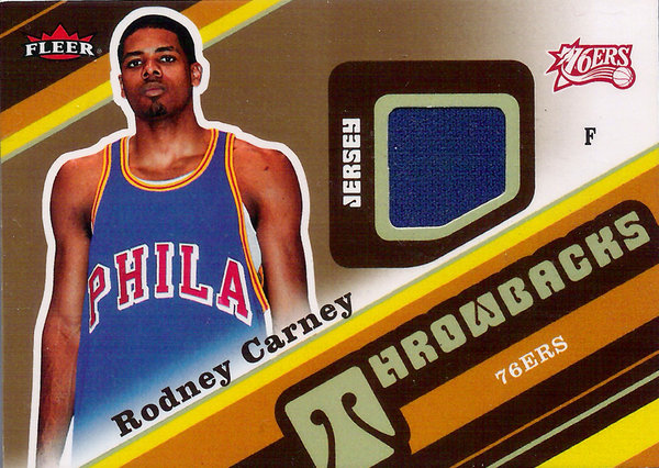 2006-07 Fleer Throwbacks Jersey Rodney Carney 76ers!