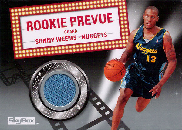 2008-09 SkyBox Rookie Prevue Jersey Sonny Weems Nuggets!