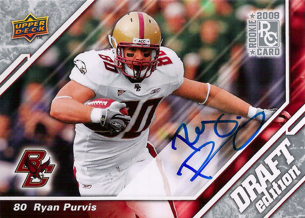 2009 UD Draft Edition Autographs Silver #100 Ryan Purvis AU RC BC!