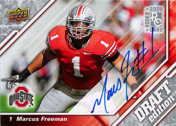 2009 UD Draft Edition Autographs Silver #63 Marcus Freeman AU RC OSU!