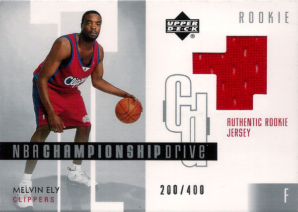 2002-03 Upper Deck Championship Drive #120 Melvin Ely Jersey RC /400 Clippers!