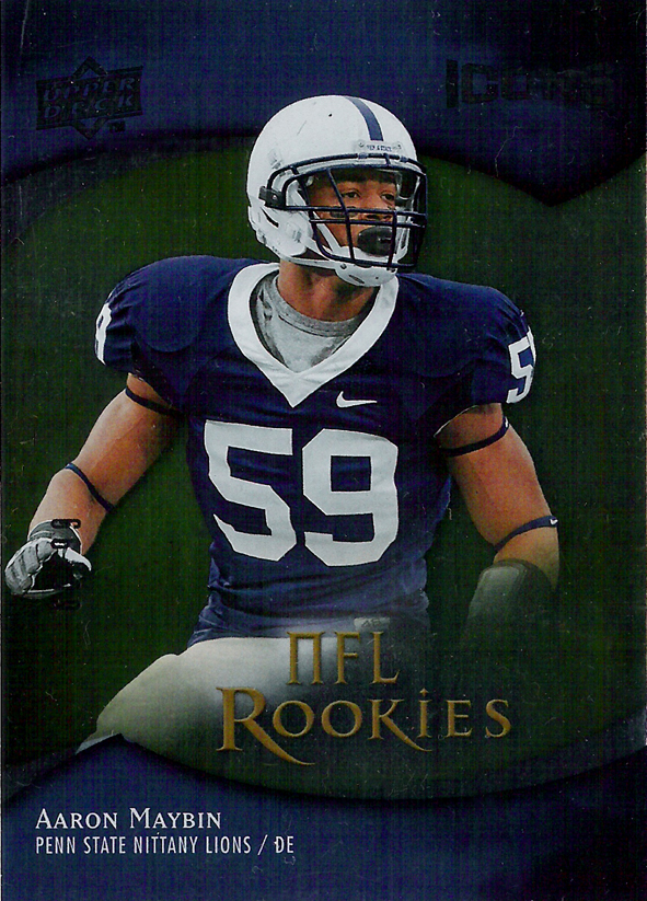 2009 UD Icons Gold Foil #168 Aaron Maybin RC /99 Penn State/Bills
