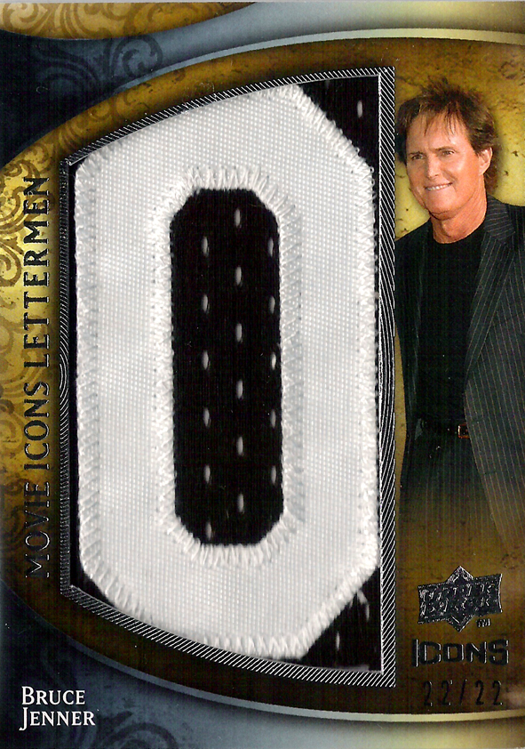 2009 UD Icons Movie Lettermen Patch Bruce Jenner /22 Actor/Track and Field Olympic Gold Medalist