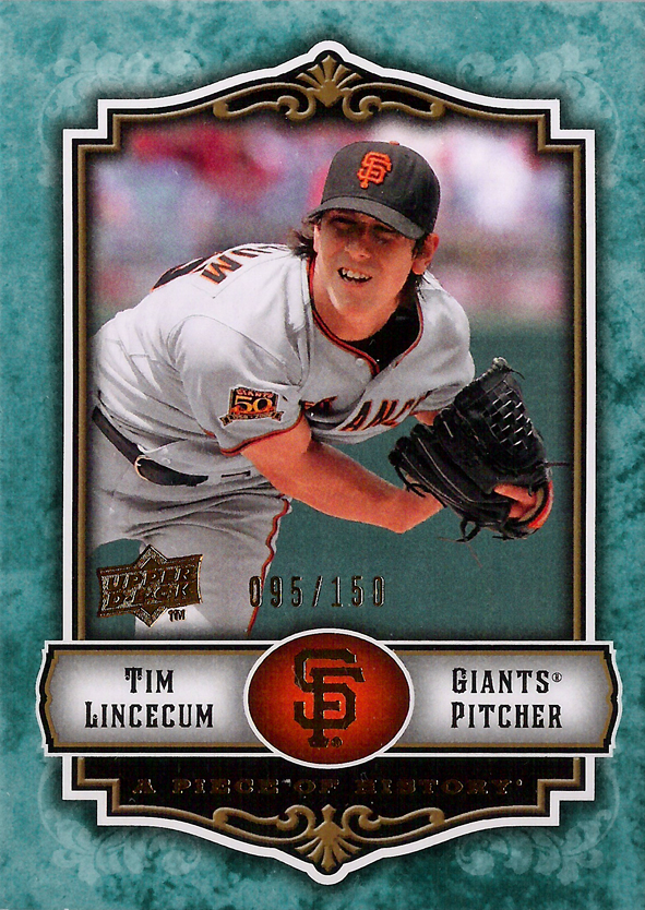 2009 UD A Piece of History Green #80 Tim Lincecum /150 Giants!