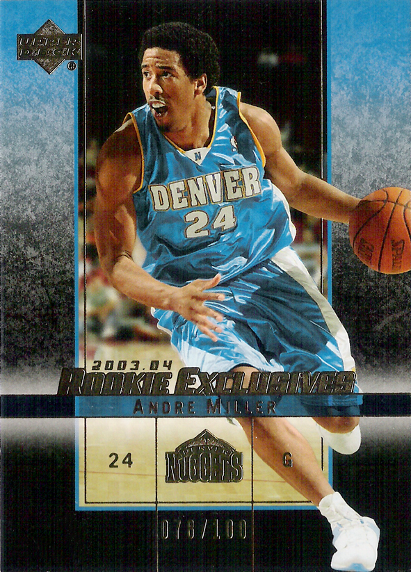 2003-04 UD Rookie Exclusives Gold #39 Andre Miller /100 Nuggets!