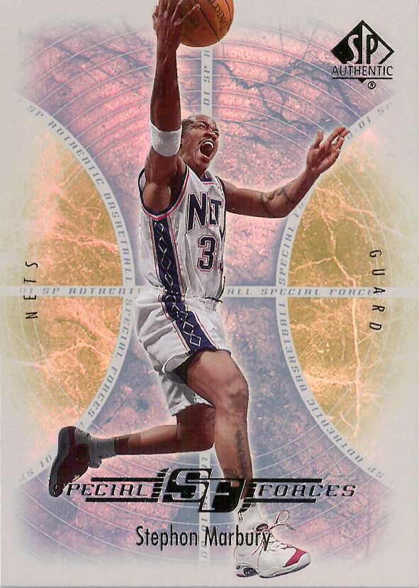 2000-01 SP Authentic Special Forces #SF5 Stephon Marbury Nets!