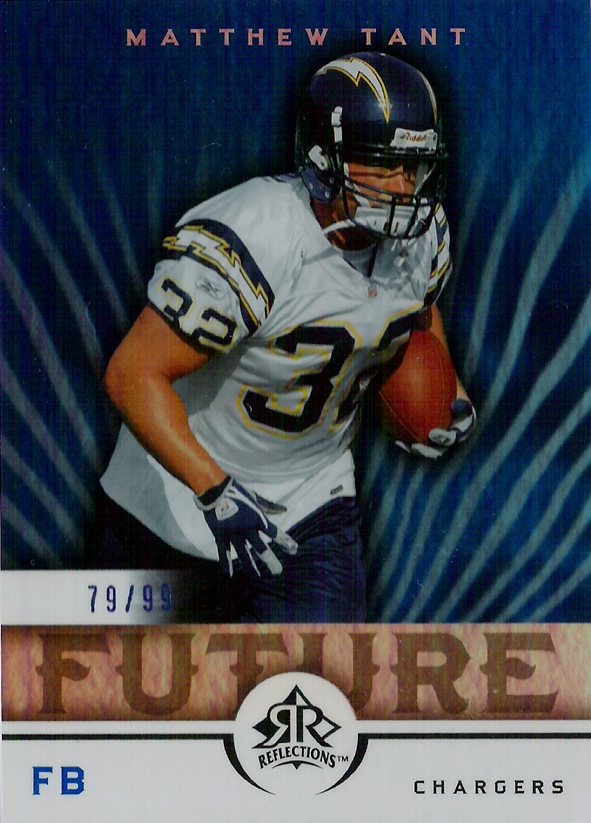 2005 Reflections Blue #206 Matthew Tant RC/99 Chargers!