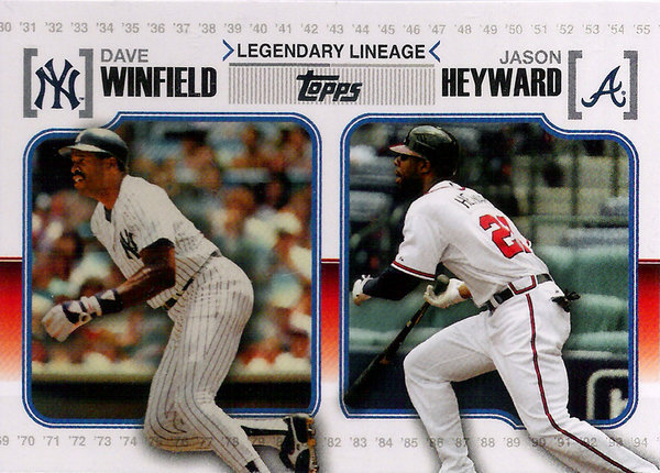 2010 Topps Legendary Lineage #LL61 Dave Winfield/ Jason Heyward Yankees/Braves!