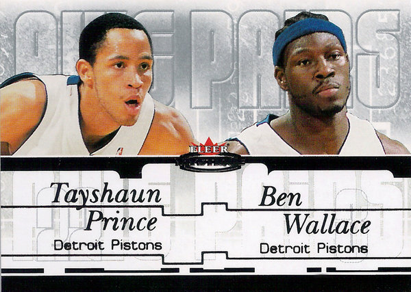 2003-04 Fleer Mystique Awe Pairs #7 Tayshaun Prince/Ben Wallace /500 Pistons!