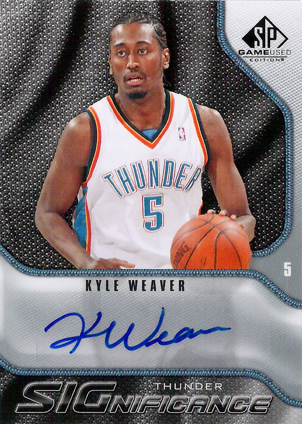 2009-10 SP Game Used SIGnificance Kyle Weaver AUTO Thunder/ALBA Berlin!
