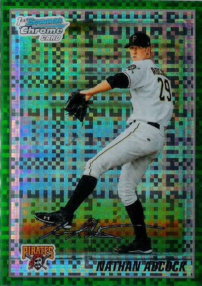 2010 Bowman Chrome Prospects Green X-Fractors Nathan Adcock Pirates!