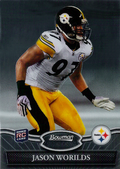 2010 Bowman Sterling #48 Jason Worilds RC Steelers!