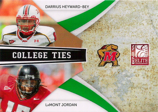 2009 Elite College Ties Combos Green Darrius Heyward-Bey/LaMont Jordan /899 Maryland!