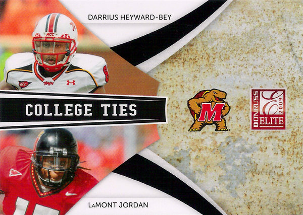 2009 Elite College Ties Combos Black Darrius Heyward-Bey/LaMont Jordan /199 Maryland!