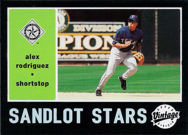 2002 UD Vintage Sandlot Stars #SS8 Alex Rodriguez Rangers!