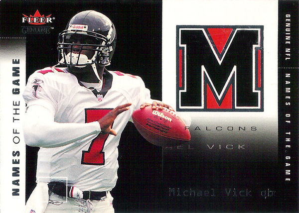 2002 Fleer Genuine Names of the Game #9 Michael Vick Falcons!