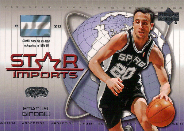 2002-03 Upper Deck Star Imports #SI10 Manu Ginobili Spurs!
