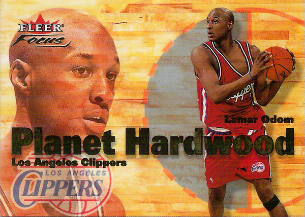 2000-01 Fleer Focus Planet Hardwood #PH5 Lamar Odom Clippers!