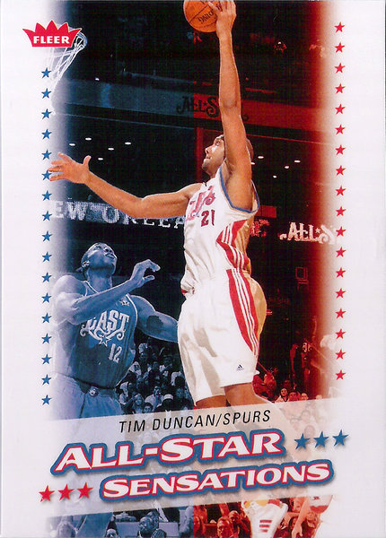 2008-09 Fleer All-Star Sensations #AS22 Tim Duncan Spurs!