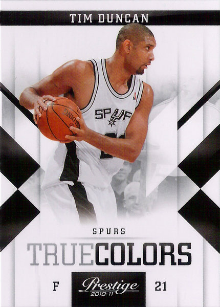 2010-11 Prestige True Colors #2 Tim Duncan Spurs!