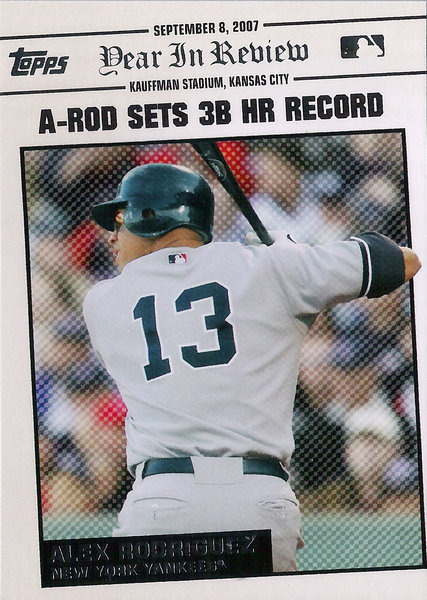 2008 Topps Year in Review #YR158 Alex Rodriguez Yankees!