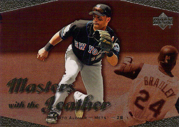 2003 Upper Deck Masters with the Leather #L6 Roberto Alomar Mets!