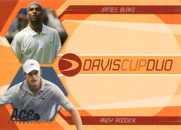 2007 Ace Authentic Straight Sets Davis Cup Duos #DD3 Andy Roddick / James Blake Tennis USA!