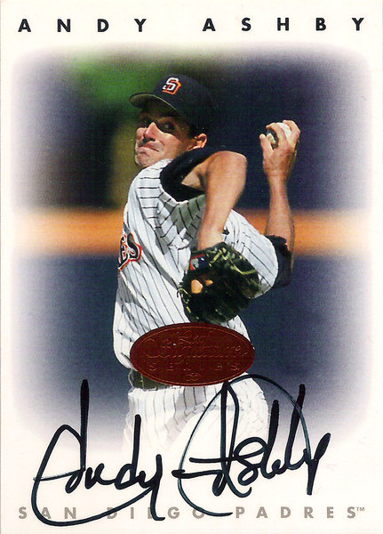 1996 Leaf Signature Autographs #10 Andy Ashby AU Padres!