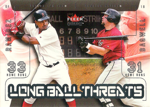 2003 Fleer Genuine Longball Threats #11 Manny Ramirez/Jeff Bagwell Red Sox/Astros!