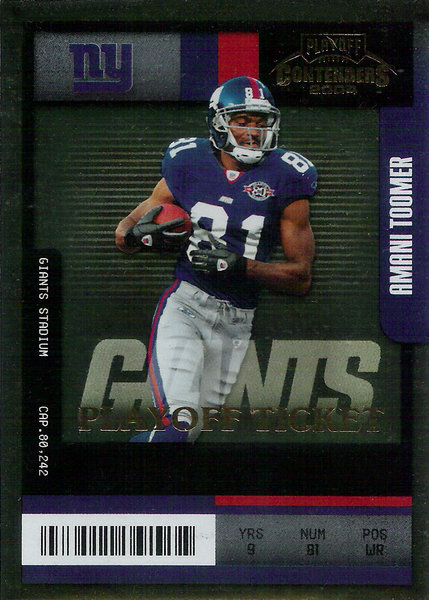 2004 Playoff Contenders Playoff Ticket #65 Amani Toomer /150 Giants!