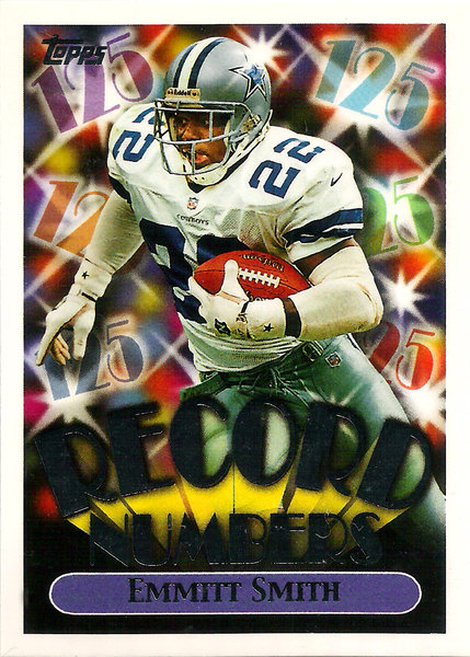 1999 Topps Record Numbers Silver #RN3 Emmitt Smith Cowboys!