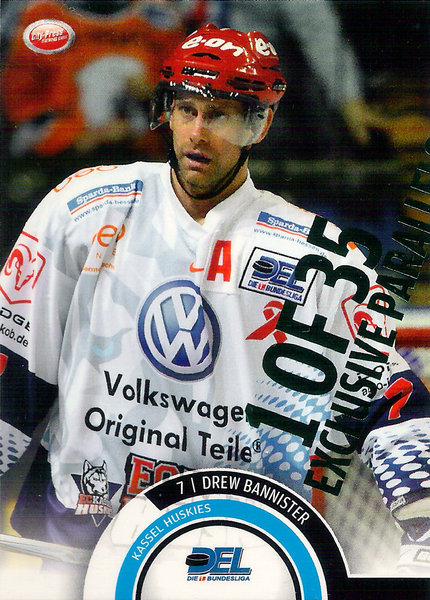 2008-09 DEL Exclusive Drew Bannister Kassel Huskies "1 of 35" !!!