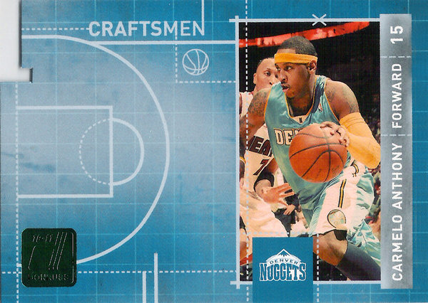 2010-11 Donruss Craftsmen Die Cuts Emerald #5 Carmelo Anthony Nuggets!