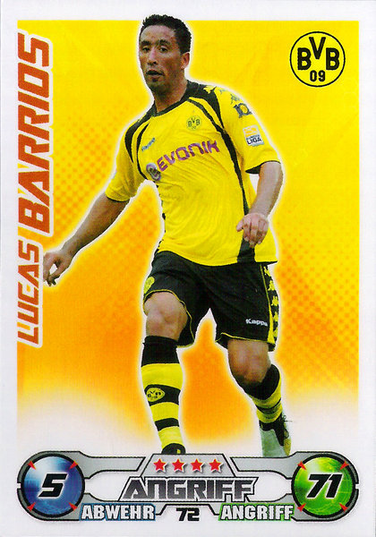 2009-10 Topps Match Attax Bundesliga Lucas Barrios Borussia Dortmund