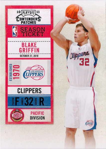 2010-11 Playoff Contenders Patches #5 Blake Griffin Clippers!