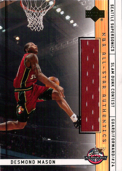 2001-02 Upper Deck NBA All-Star Authentics #DMAS Desmond Mason Sonics!