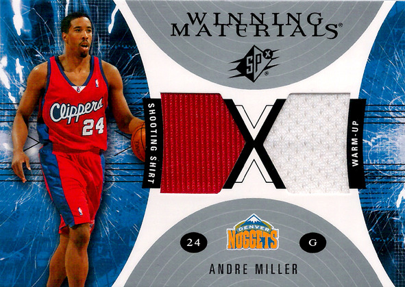 2003-04 SPx Winning Materials Shirt/Warm-Up #WM23 Andre Miller Nuggets!