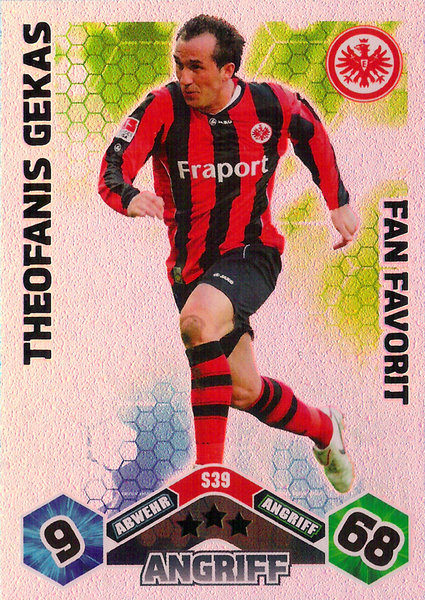 2010-11 Topps Match Attax Bundesliga Fan Favorit Theofanis Gekas Eintracht Frankfurt
