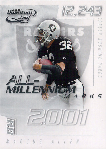 2001 Quantum Leaf All-Millennium Marks #AMAR7 Marcus Allen /1000 Raiders!