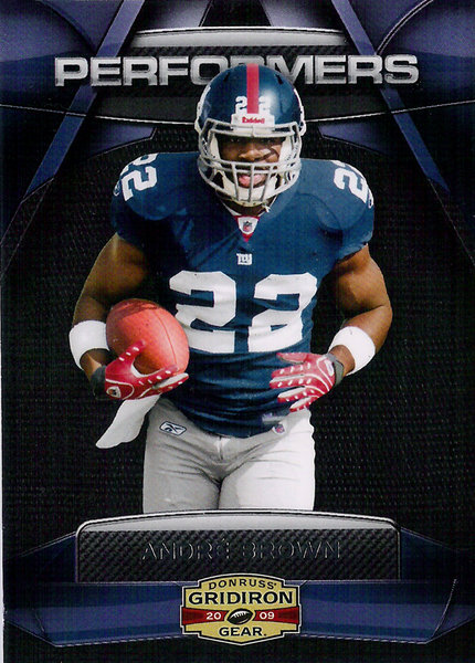 2009 Donruss Gridiron Gear Performers Silver #26 Andre Brown /250 Giants!