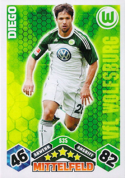 2010-11 Topps Match Attax Bundesliga Update Diego VfL Wolfsburg