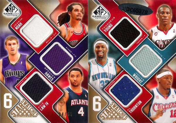 2009-10 SP Game Used Six Star Swatches Joakim Noah/Acie Law/T.Young/S.Hawes/Al Thornton/J.Wright /65