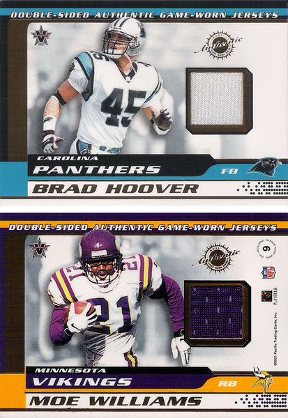2001 Vanguard Double Sided Jerseys #9 Brad Hoover/Moe Williams Panthers/Vikings!