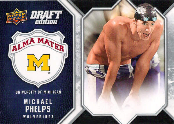 2009-10 Upper Deck Draft Edition Alma Mater #AMMP Michael Phelps Swimming!